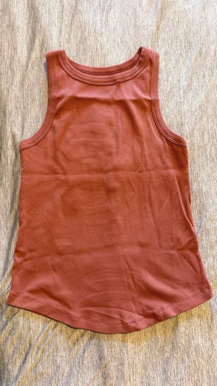 So Favorite Tank Ribbed Tank Top Brick Red Size M